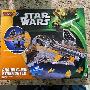 New MB Star Wars 3 D Puzzle Anakins’s Jedi Starfighter 220 Pc